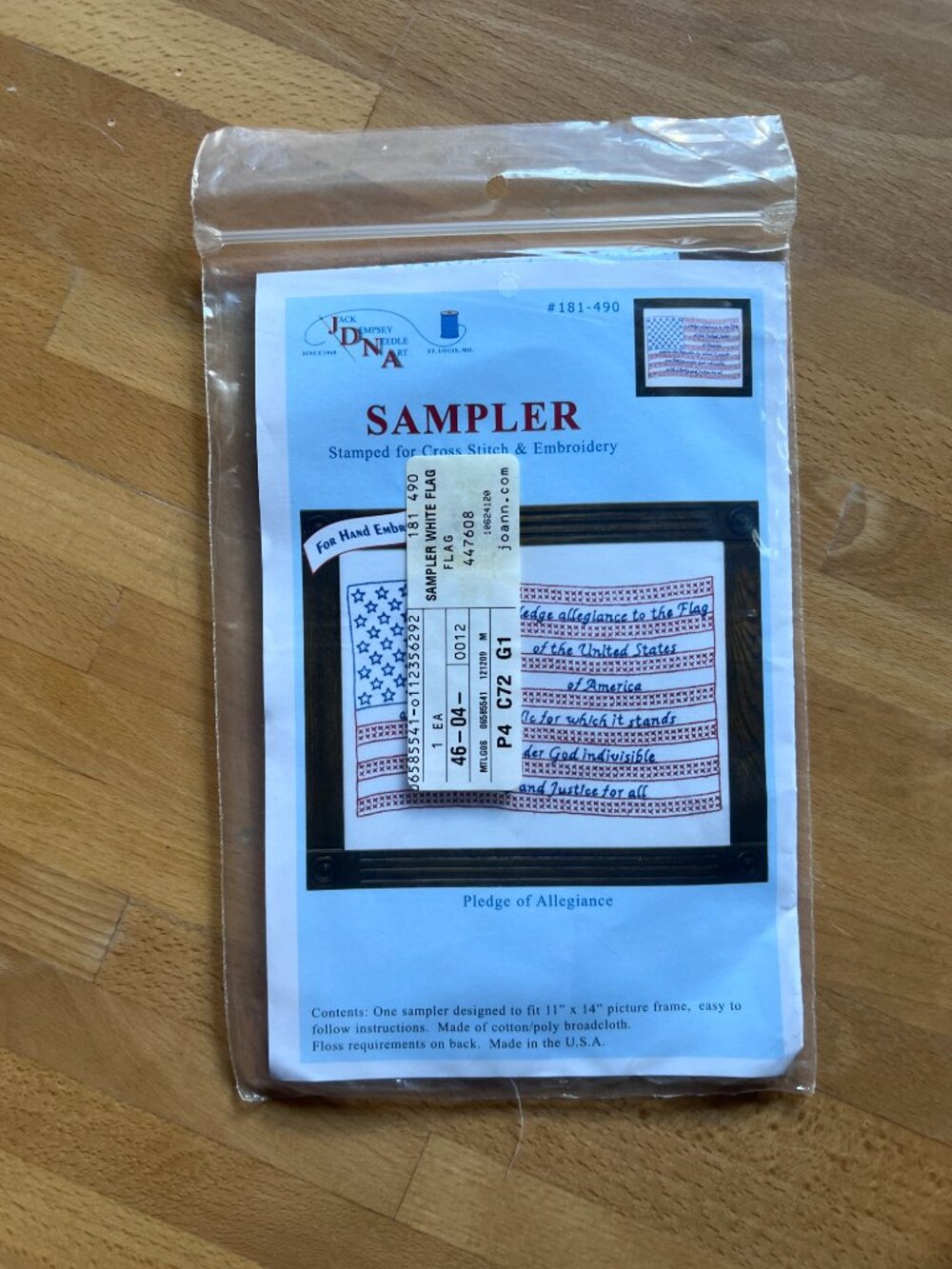 Pledge of Allegiance Sampler Cross Skitch and Embroidery Design Kit